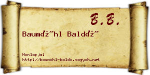 Baumöhl Baldó névjegykártya